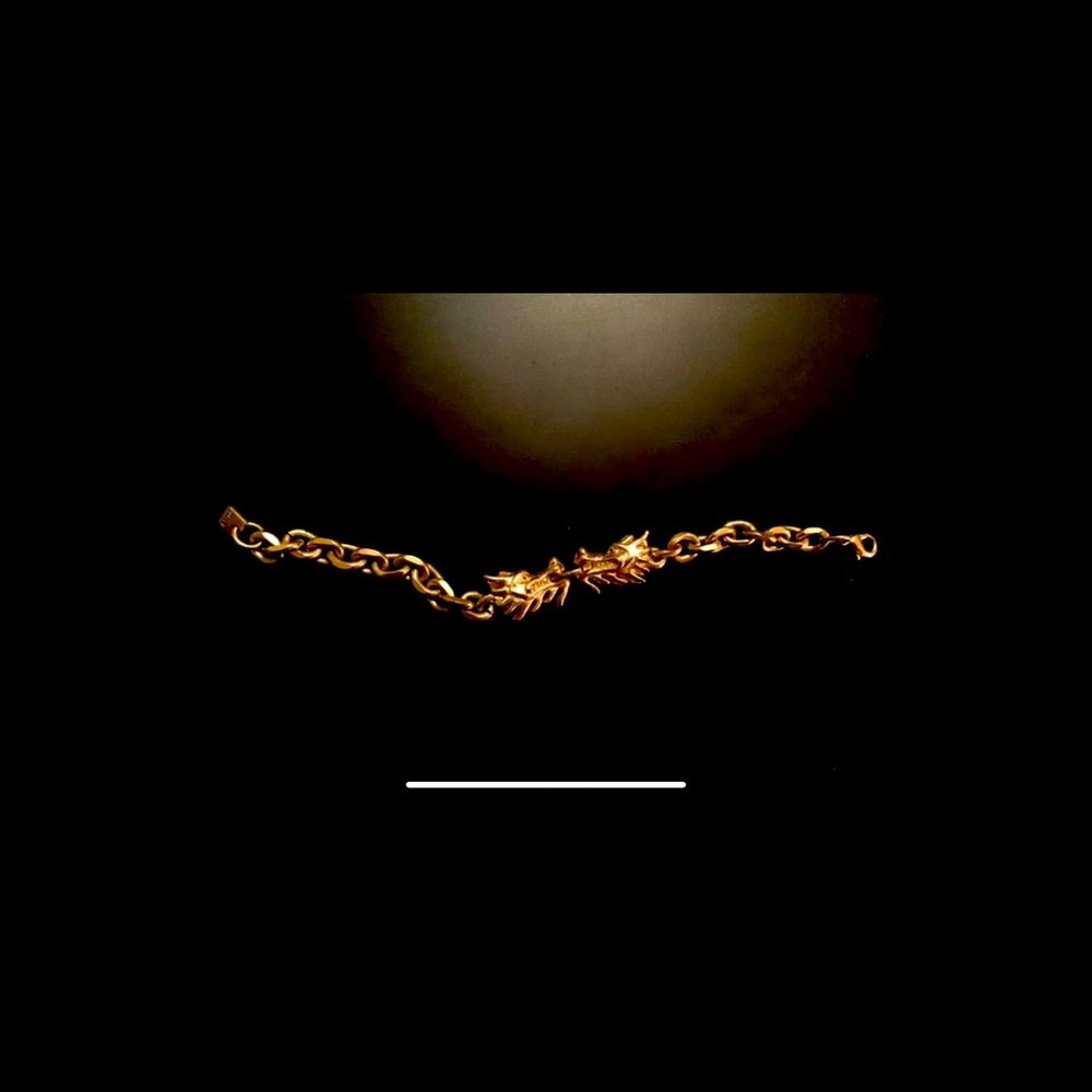 Hugo Boss 6.25” Gold Tone Dragon Bracelet